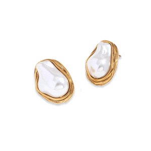 Baroque Earrings - Stainless Steel 18k Gold Plated