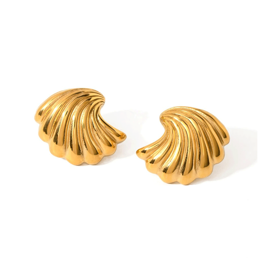 Shells Earrings - Gold - Stainless Steel