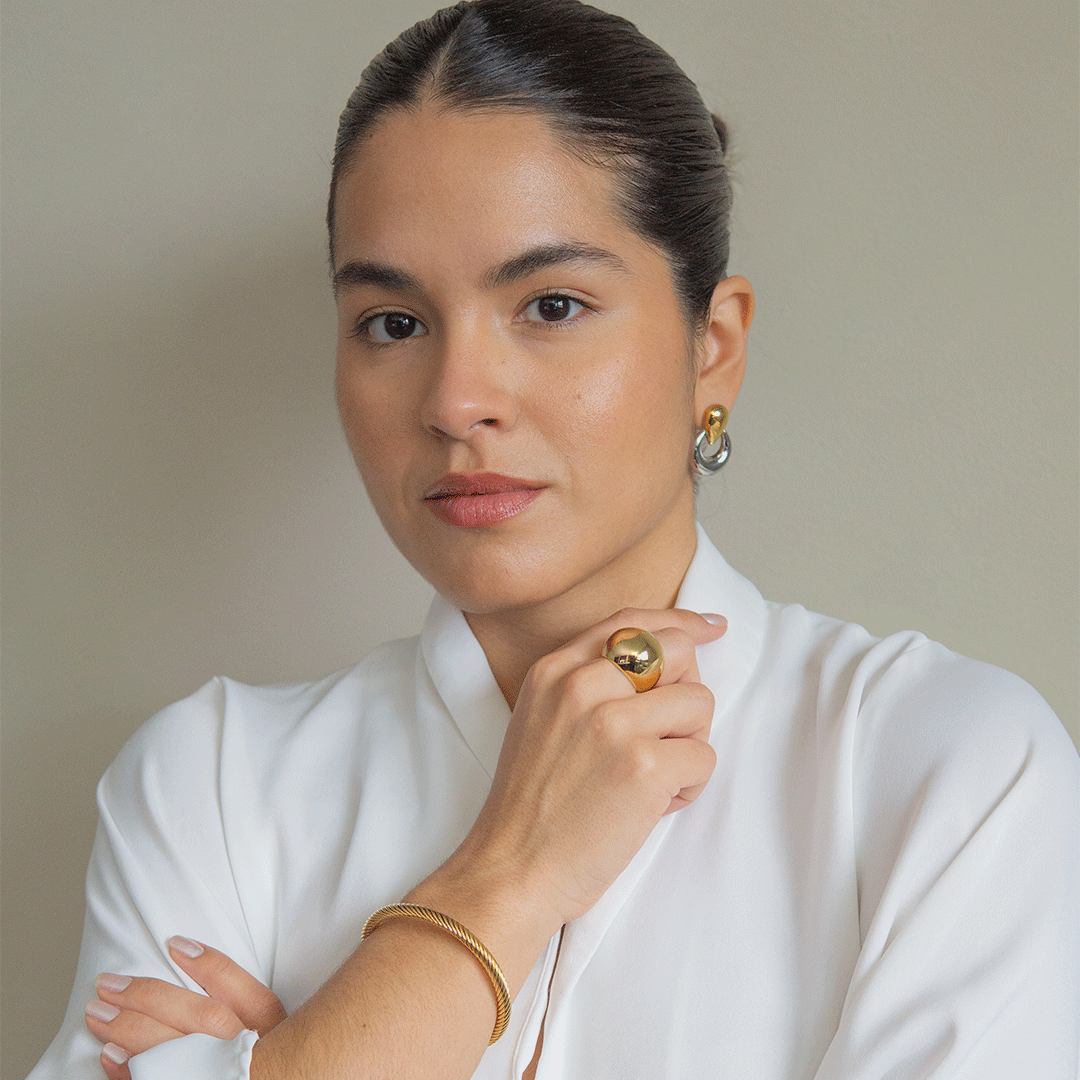 Circle Drop Earrings - Stainless Steel Gold Plated 18k - Gold and Silver