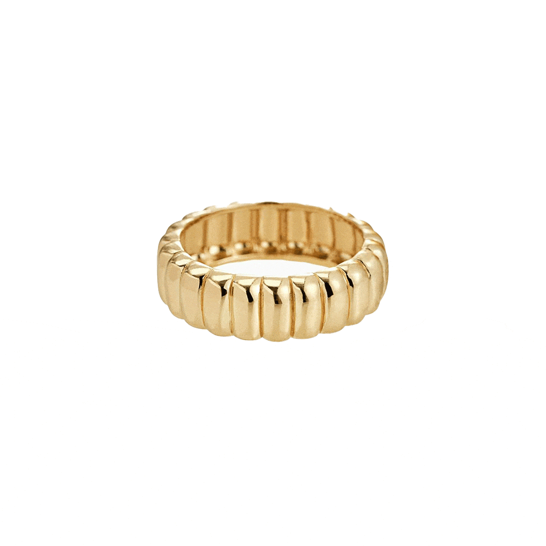 Horn Wave Ring - Stainless Steel 18k Gold Plated