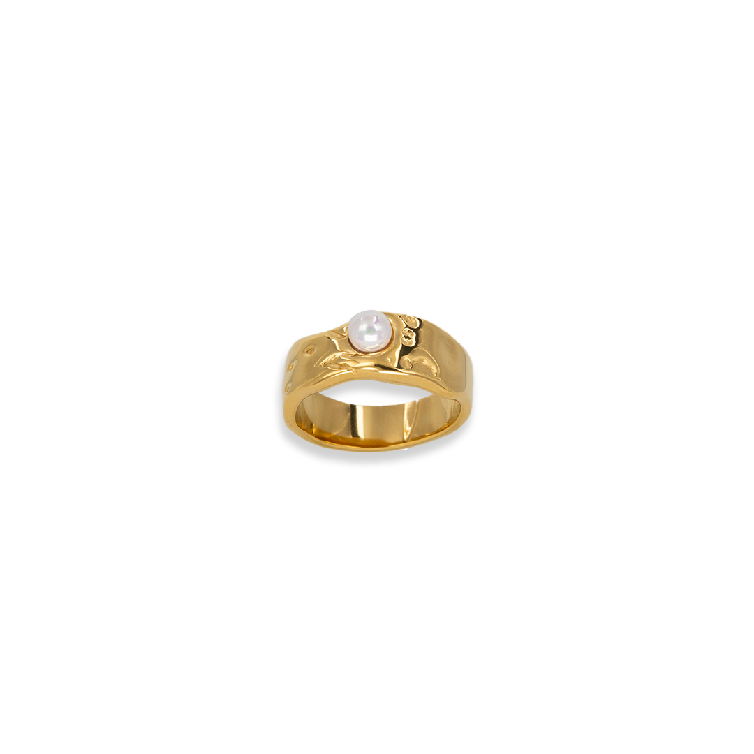 Pearl Ring - Gold Pearl - Stainless Steel