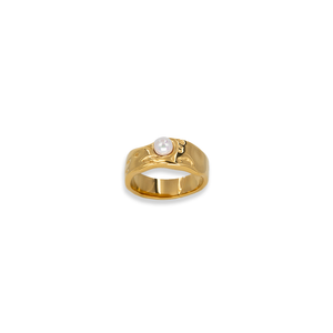 Pearl Ring - Gold Pearl - Stainless Steel