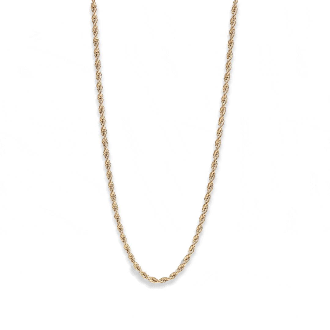 Golden Rope Necklace - Stainless Steel 18k Gold Plated