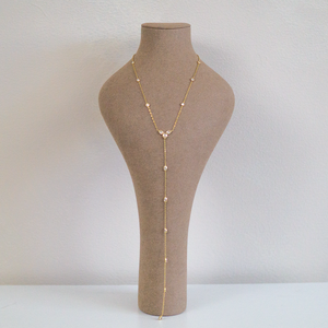 Soleil Lariat Necklace - Stainless Steel Gold Plated 18k