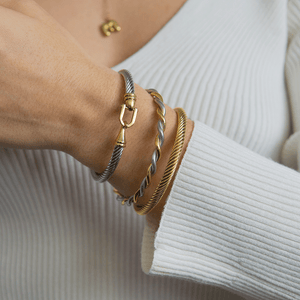 Mila Bangle - Stainless Steel Gold Plated 18k - Gold and Silver