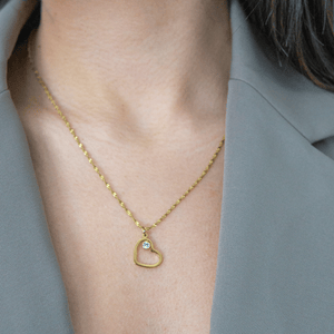 Soulmate Necklace - Stainless Steel Gold Plated PVD - Zirconia